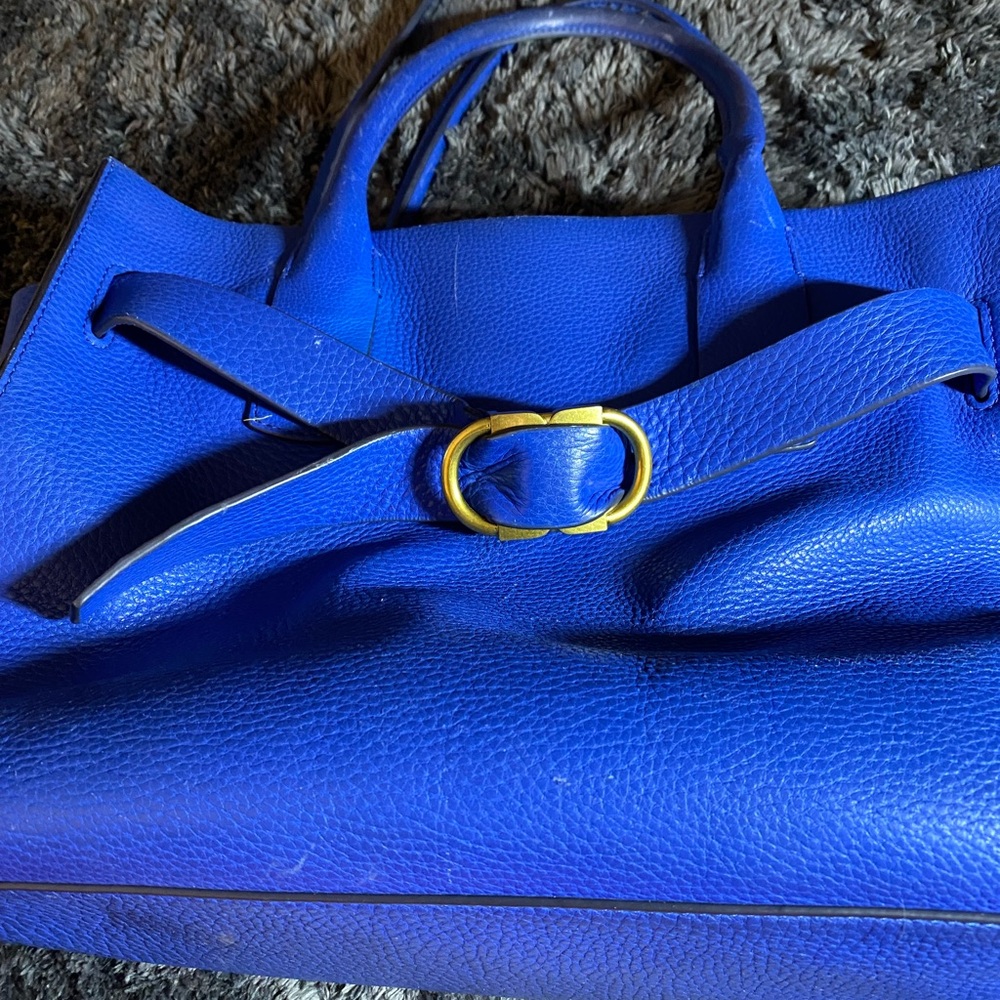 Tory Burch Royal Blue Tote with Gold Accent